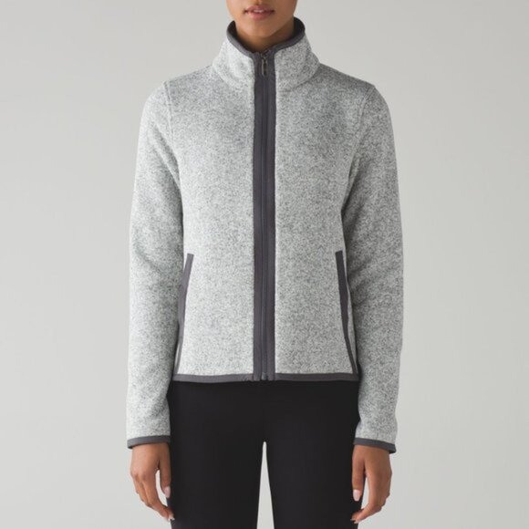 Lululemon It's Fleecing Cold Full Zip Fleece Jacket sz 4 Gray Sweater heathered - Picture 1 of 9
